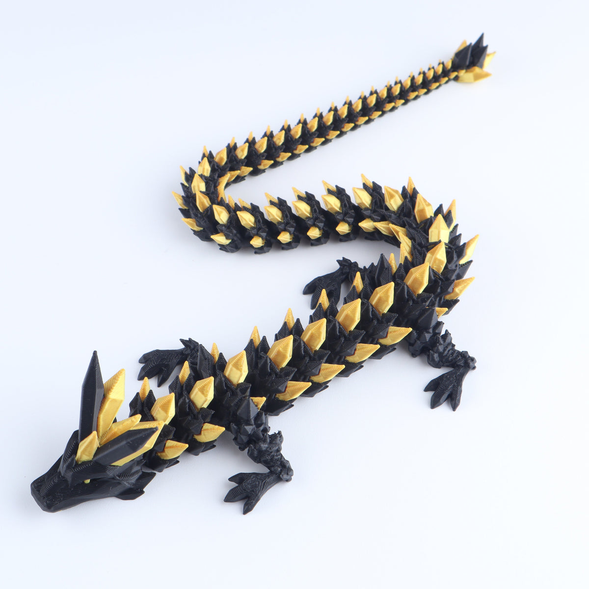 3D Printed Crystal Dragon Fidget Toy – Articulated Flexible Desk Toy | Small to XL