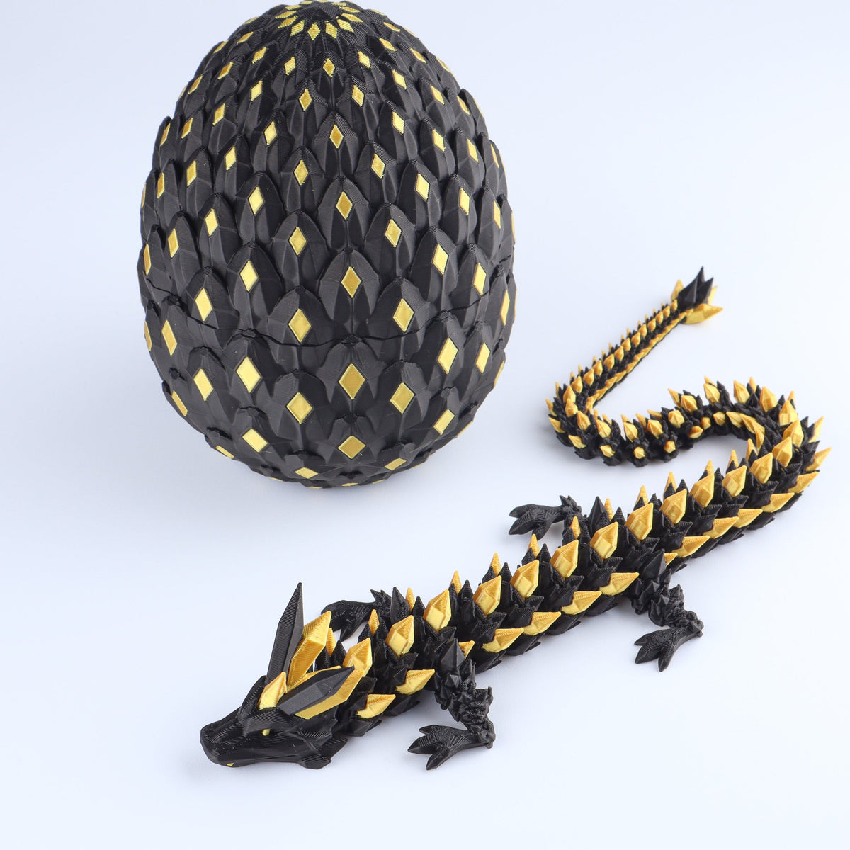 3D Printed Crystal Dragon Fidget Toy – Articulated Flexible Desk Toy | Small to XL