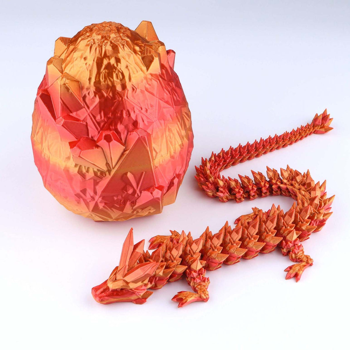 3D Printed Crystal Dragon Fidget Toy – Articulated Flexible Desk Toy | Small to XL