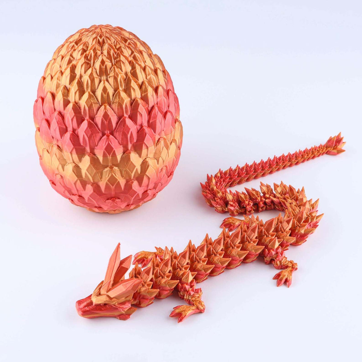 3D Printed Crystal Dragon Fidget Toy – Articulated Flexible Desk Toy | Small to XL