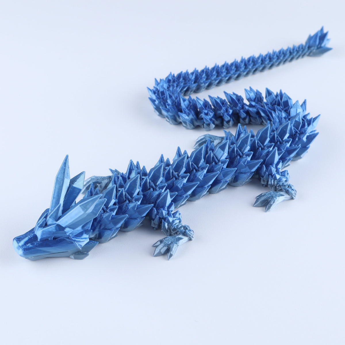 3D Printed Crystal Dragon Fidget Toy – Articulated Flexible Desk Toy | Small to XL