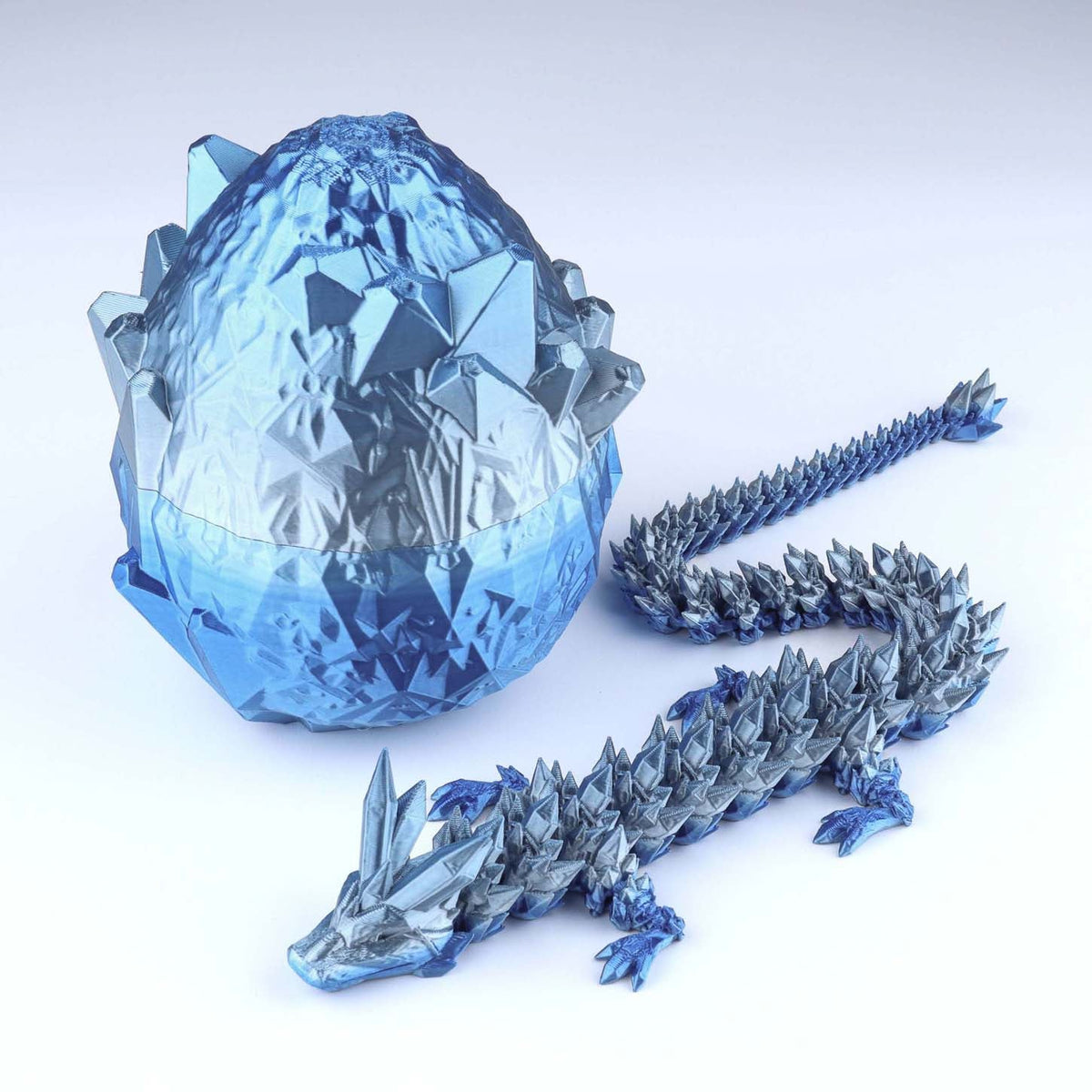 3D Printed Crystal Dragon Fidget Toy – Articulated Flexible Desk Toy | Small to XL
