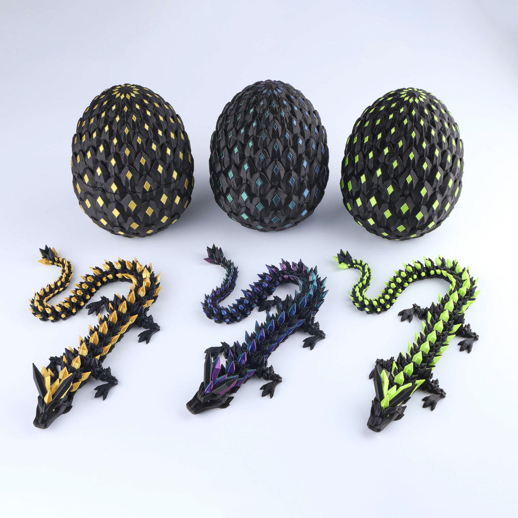 3D Printed Crystal Dragon Fidget Toy – Articulated Flexible Desk Toy | Small to XL